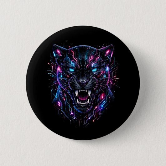 Cyber Panter Ronde Button 5,7 Cm (Voorkant)