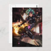 Cyber Police Girl Briefkaart (Voorkant / Achterkant)