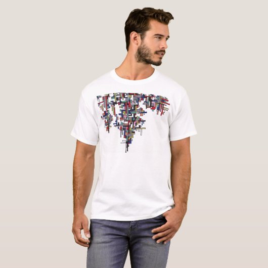 Cyber Pop Abstract Fractal Crystal T-shirt (Voorkant volledig)
