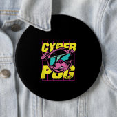 Cyber Pug 2021 Grappige Hond Pug Design Ronde Button 6,0 Cm (In situ)