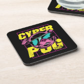 Cyber Pug | Cool Pug Dog Bier Onderzetter (Linkerzijde)