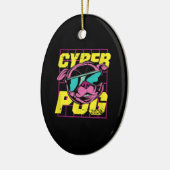 Cyber Pug | Cool Pug Dog Keramisch Ornament (Links)
