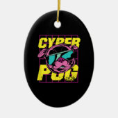 Cyber Pug | Cool Pug Dog Keramisch Ornament (Voorkant)