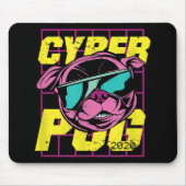 Cyber Pug | Cool Pug Dog Muismat (Voorkant)