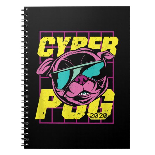 Cyber Pug | Cool Pug Dog Notitieboek (Voorkant)