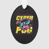 Cyber Pug | Cool Pug Dog Ornament (voorkant)