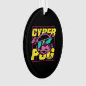 Cyber Pug | Cool Pug Dog Ornament (voorkant)