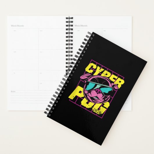 Cyber Pug | Cool Pug Dog Planner (Display)