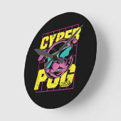 Cyber Pug | Cool Pug Dog Ronde Klok (Hoek)