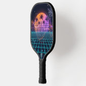 Cyber-Pulse Neon Soundwave Modern 80s  Pickleball Paddle (Links)