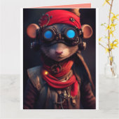 CYBER PUNK BIRTHDAY-WENSKAARTEN KAART (Gele Bloem)