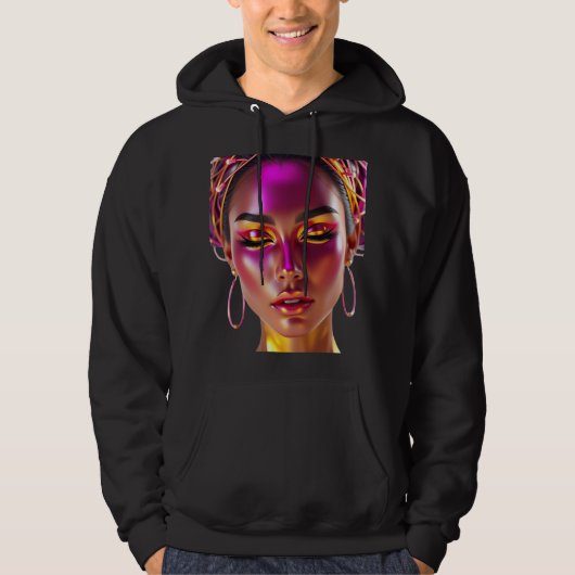 Cyber Queen Neon Glow hoodie (Voorkant)