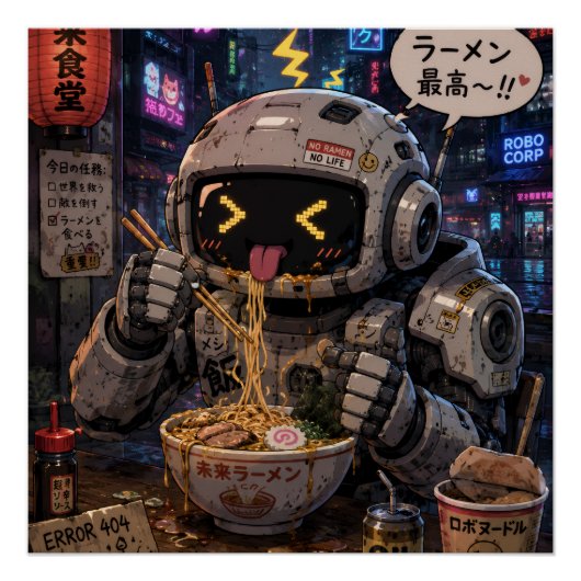 Cyber Ramen Bot Perfect Poster (Voorkant)