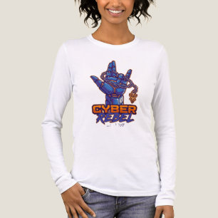 Cyber Rebel Geketende Robothand Grafische Lange Mo Tri-Blend Shirt