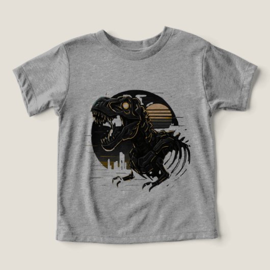 Cyber Rex Neon Skelet Vintage T-Shirt (Design voorkant)