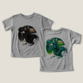 Cyber Rex Neon Skelet Vintage T-Shirt (Ontwerp Voorkant & Achterkant)