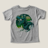 Cyber Rex Neon Skelet Vintage T-Shirt (Design achterkant)