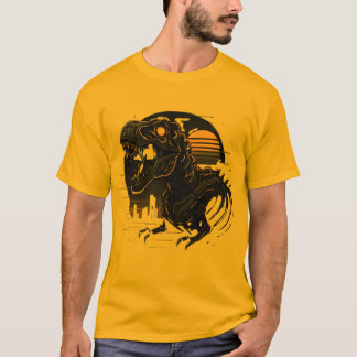 Cyber Rex Neon Skelet Vintage T-Shirt