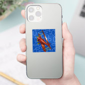 Cyber Rode Popcorn Anime Doppeldecker vliegt te mi Sticker (Telefoon)