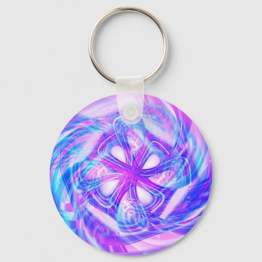 Cyber roze en blauw sleutelhanger (Voorkant)