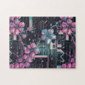 Cyber Sakura Skyline Puzzle Legpuzzel (Horizontaal)