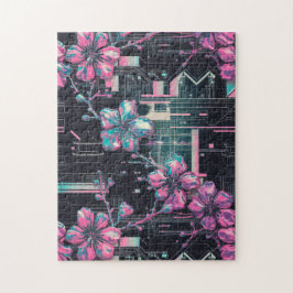 Cyber Sakura Skyline Puzzle Legpuzzel