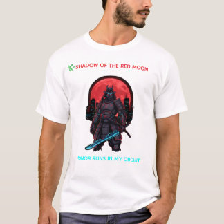 Cyber Samurai onder de Rode Maan – Neon Krijger T-shirt