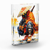 Cyber Samurai Paletmes Neon Oranje Impasto Fotoblokken (Links)