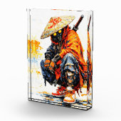 Cyber Samurai Paletmes Neon Oranje Impasto Fotoblokken (Rechts)