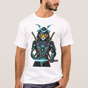 Cyber Samurai Tiger – futuristische krijgerkunst T-shirt