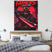 Cyber Samurai Vader Canvas Muur Kunst Afdruk (Insitu (Slaapkamer))