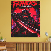 Cyber Samurai Vader Canvas Muur Kunst Afdruk (Insitu (Woonkamer))
