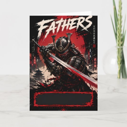 Cyber Samurai Vader Verjaardagskaart Kaart (Voorkant)