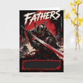 Cyber Samurai Vader Verjaardagskaart Kaart (Gele Bloem)