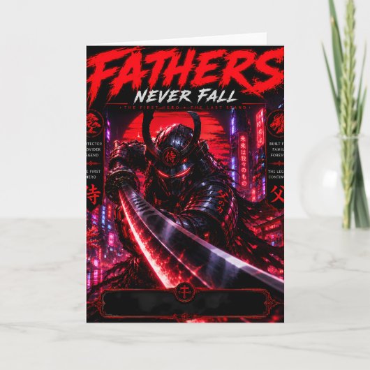 Cyber Samurai Vaderdag Kaart (Voorkant)