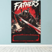 Cyber Samurai Vaders Canvas Muur Kunst Afdruk (Insitu (Houten vloer))
