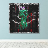 Cyber Scream Gothic Industrial Canvas Print (Insitu (Houten vloer))