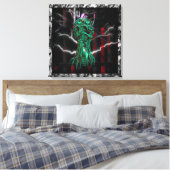 Cyber Scream Gothic Industrial Canvas Print (Insitu (Slaapkamer))