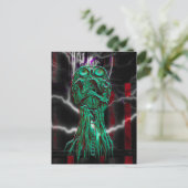 Cyber Scream Gothic Skull Mini Print Art Kaart (Staand voorkant)