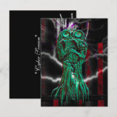 Cyber Scream Gothic Skull Mini Print Art Kaart (Voorkant / Achterkant)