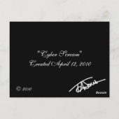 Cyber Scream Gothic Skull Mini Print Art Kaart (Achterkant)