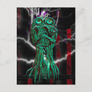 Cyber Scream Gothic Skull Mini Print Art Kaart