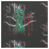 Cyber Scream Skulls Gothic fabric Stof (Close Up)