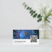 Cyber Security Analist QR Code Business Car Visitekaartje (Staand voorkant)