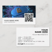 Cyber Security Analist QR Code Business Car Visitekaartje (Voorkant / Achterkant)
