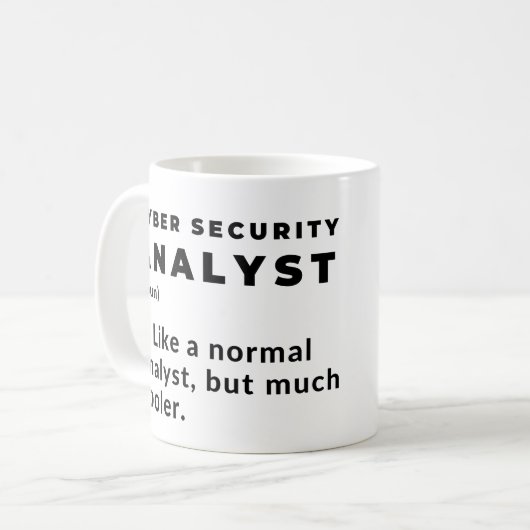 Cyber Security Analyst Funny Cool Koffiemok (Voorkant links)