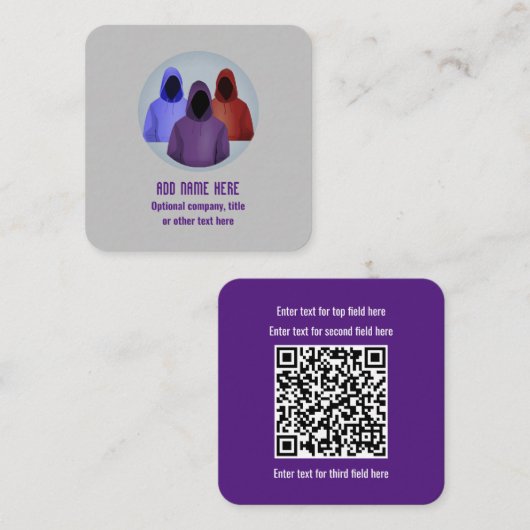 Cyber Security Analyst - Geëerd hacker Vierkante Visitekaartje (Voorkant / Achterkant)