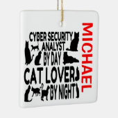 Cyber Security Analyst houdt van Cats CUSTOM Keramisch Ornament (Rechts)