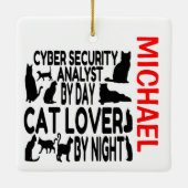Cyber Security Analyst houdt van Cats CUSTOM Keramisch Ornament (Achterkant)