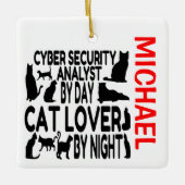 Cyber Security Analyst houdt van Cats CUSTOM Keramisch Ornament (Voorkant)